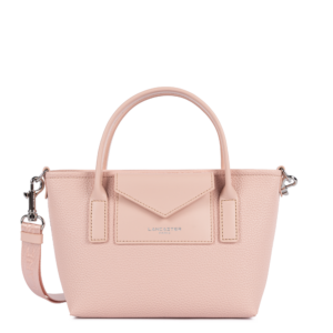 SAC CABAS MAIN ZIPPE LANCASTER MAYA DOUBLE KBA BEIGE FONCE 517-101 POUDRE www.solene-maroquinerie.fr