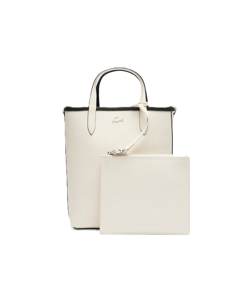 SAC CABAS VERTICAL LACOSTE ANNA REVERSIBLE NOIR FARINE NF2991AA M66 www.solene-maroquinerie.fr 4