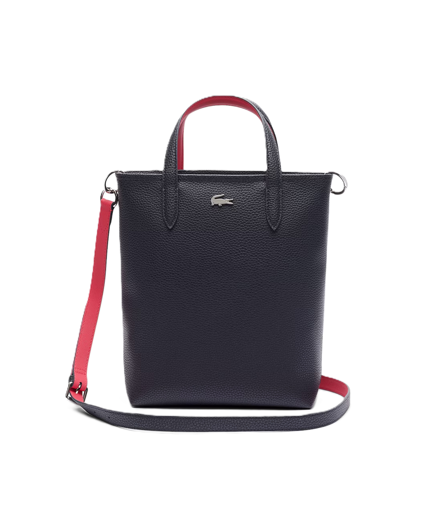 SAC CABAS VERTICAL ZIPPÉ LACOSTE ANNA ABIMES PETUNIA NF4929AA Q19 www.solene-maroquinerie.fr