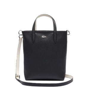 SAC CABAS VERTICAL ZIPPÉ LACOSTE ANNA NOIR FARINE NF4929AA M66 www.solene-maroquinerie.fr