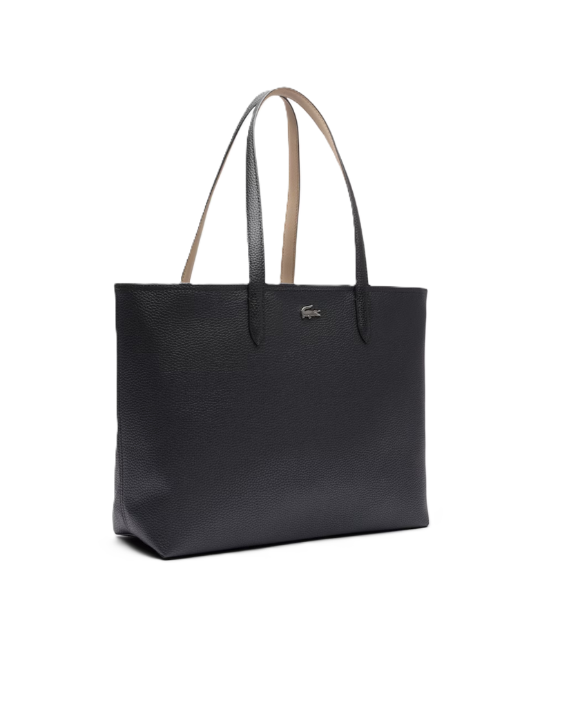 SAC CABAS ZIPPE LACOSTE ANNA NOIR KREMA NF4823AA A91 www.solene-maroquinerie.fr 2