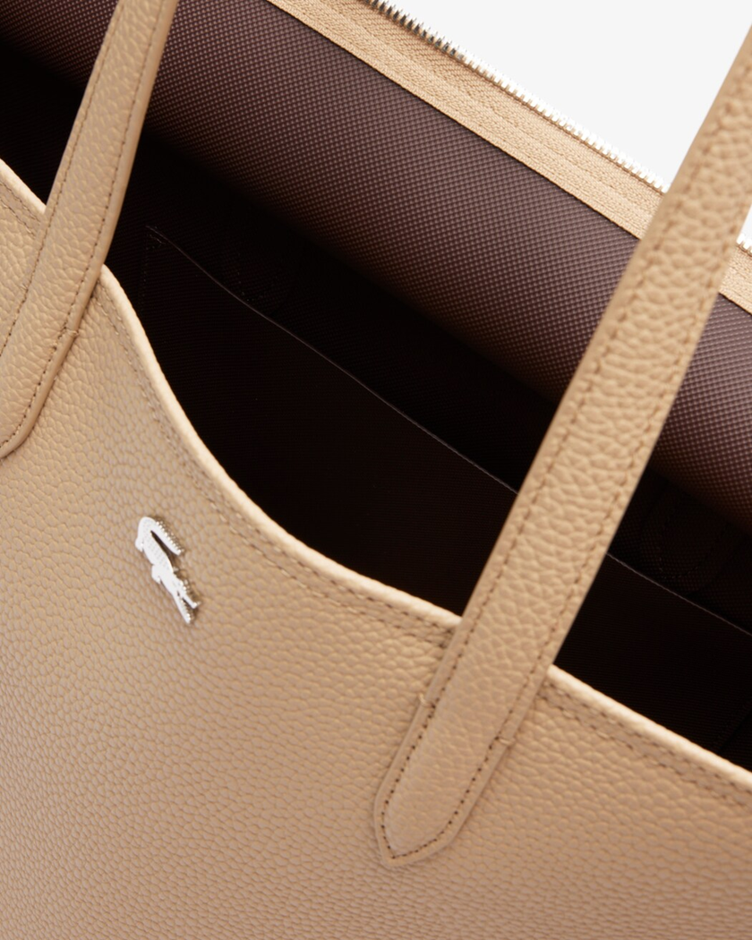 SAC CABAS ZIPPE LACOSTE ANNA VIENNOIS PUCE NF4823AA R39 www.solene-maroquinerie.fr