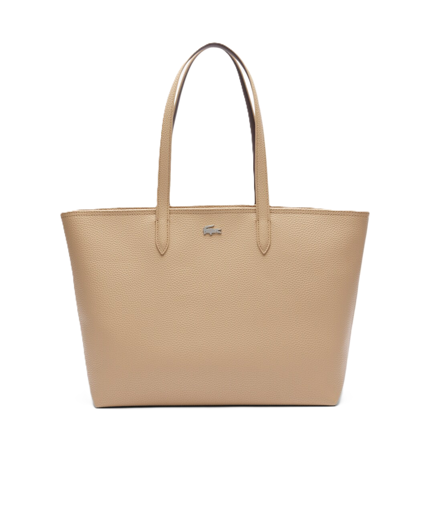SAC CABAS ZIPPE LACOSTE ANNA VIENNOIS PUCE NF4823AA R39 www.solene-maroquinerie.fr