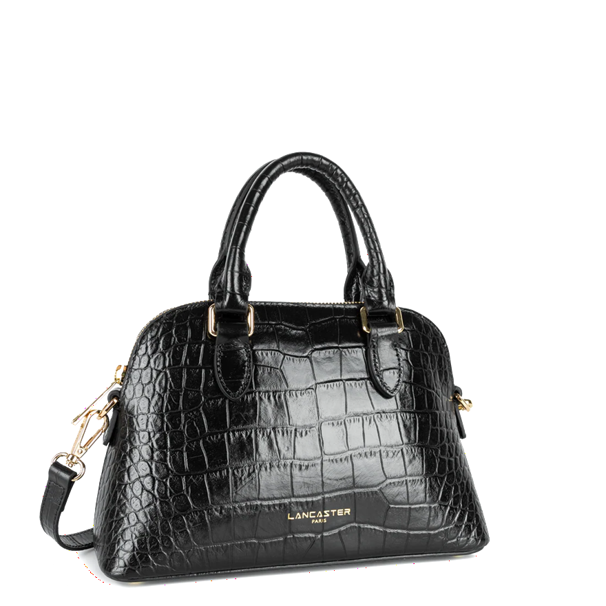 SAC DEMI LUNE LANCASTER EXO CROCO NOIR 524-105 NOIR www.solene-maroquinerie.fr 2