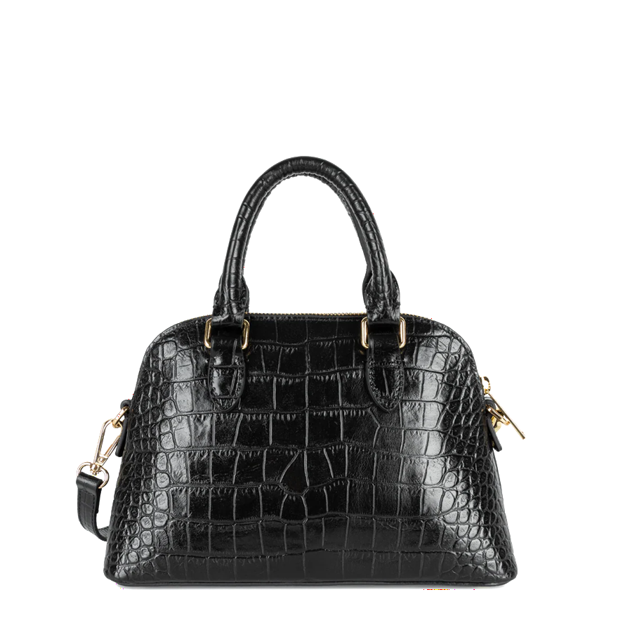 SAC DEMI LUNE LANCASTER EXO CROCO NOIR 524-105 NOIR www.solene-maroquinerie.fr 3