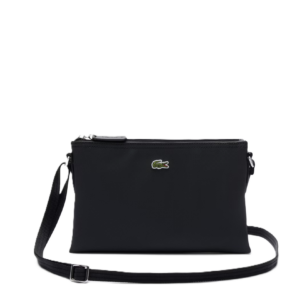 SAC PLAT A BANDOULIERE LACOSTE L.12.12 CONCEPT NOIR NF1887PK 000 www.solene-maroquinerie.fr