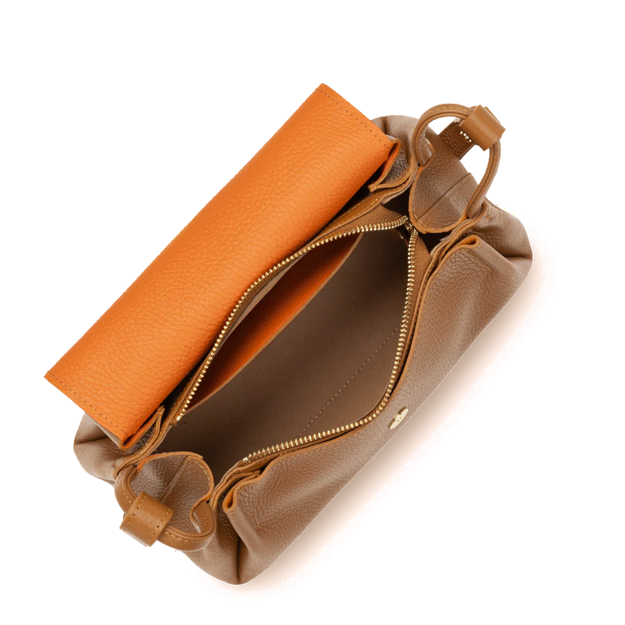 SAC TROTTEUR LANCASTER ACCORDEON DOUBLE CAMEL 470-88 CAMEL_IN_OR www.solene-maroquinerie.fr 4