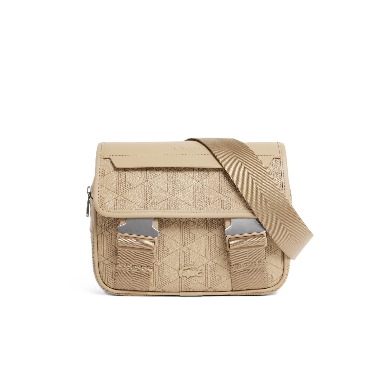 SACOCHE A RABAT CLIPSÉ THE BLEND LACOSTE MONO VIENNOIS OTTER NH3787LX R59 www.solene-maroquinerie.fr