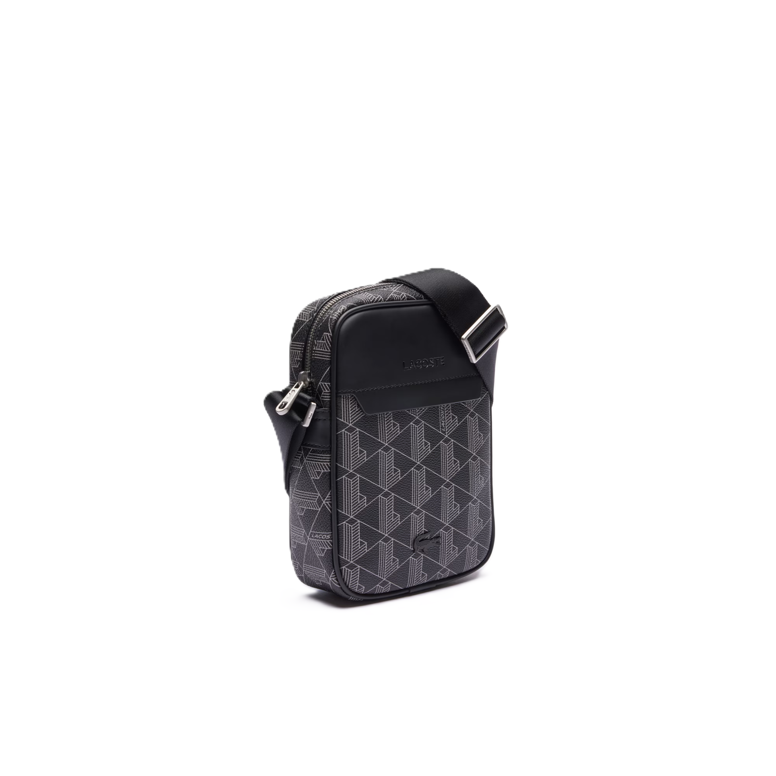 SACOCHE THE BLEND LACOSTE MONOGRAM NOIR GRIS NH4411LX H45 www.solene-maroquinerie.fr 3