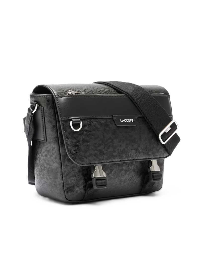 SACOCHEA RABAT EN CUIR LACOSTE OSSIAN NOIR NH5049OI 000 www.solene-maroquinerie.fr 2