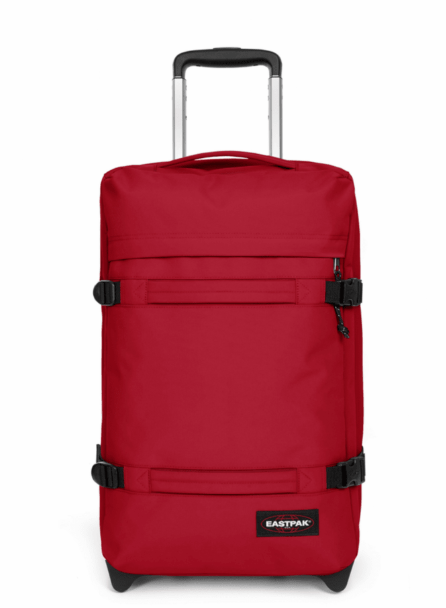 Valise cabine à 2 roues avec 2 compartiments principaux et serrure TSA EASTPAK EK0A5BA7 1O9 SCARLET RED www.solene-maroquinerie.fr