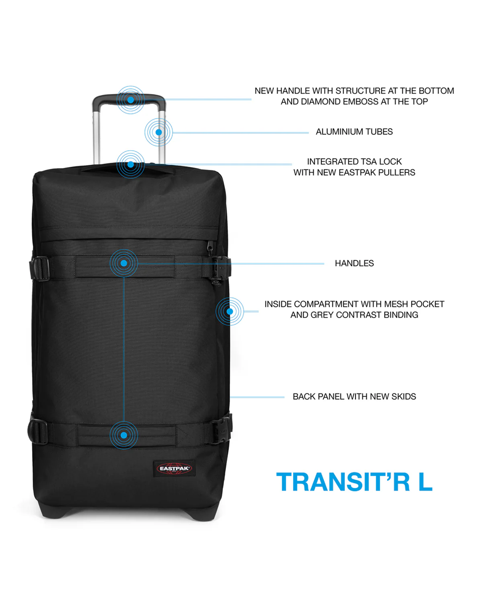 SAC DE VOYAGE EASTPAK TRANSIT'R L 008 BLACK – Image 4