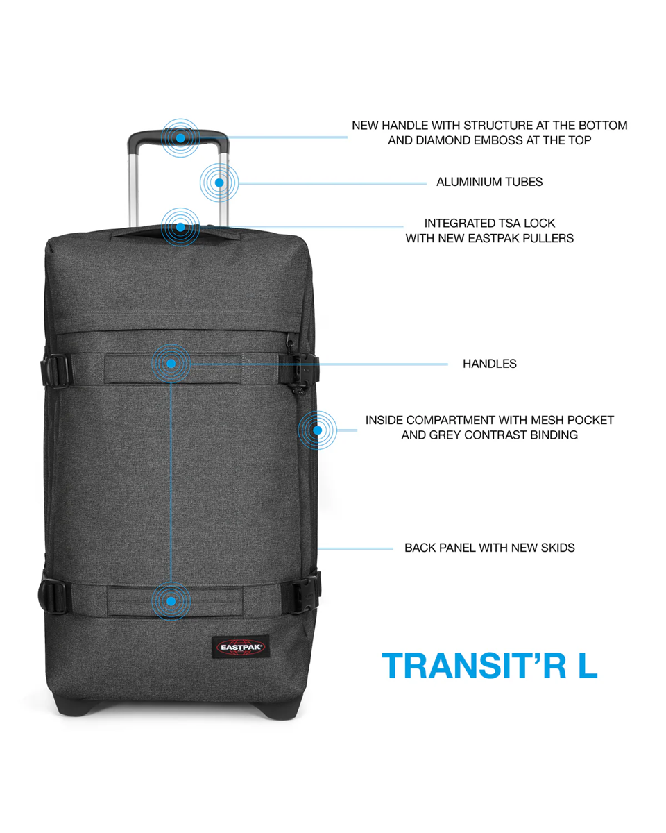 SAC DE VOYAGE EASTPAK TRANSIT'R L 77H BLACK DENIM – Image 4