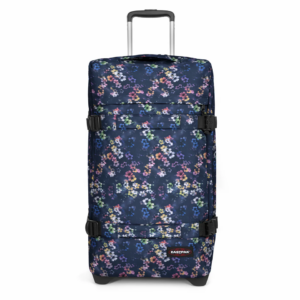 Valise large à 2 roues avec 2 compartiments principaux et serrure TSA EASTPAK TRANSIT'R L EK0A5BA9 7V1 FLORA FADE NAVY www.solene-maroquinerie.fr