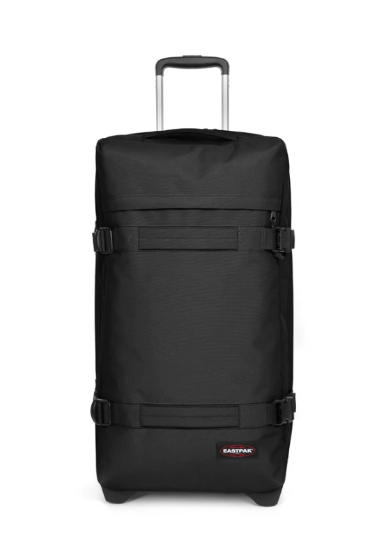 Valise moyenne à 2 roues avec 2 compartiments principaux et serrure TSA EASTPAK TRANSIT'R M EK0A5BA8 008 BLACK www.solene-maroquinerie.fr