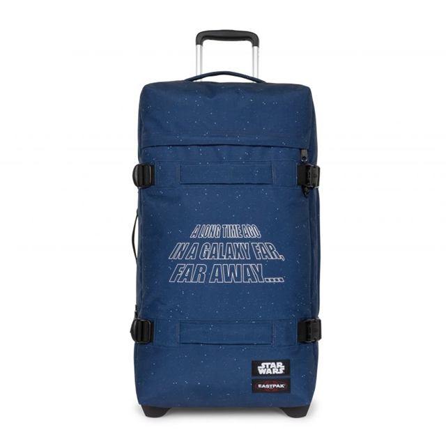 Valise moyenne à 2 roues avec 2 compartiments principaux et serrure TSA EASTPAK TRANSIT'R M EK0A5BA8 1Q0 SW STARS NAVY www.solene-maroquinerie.fr