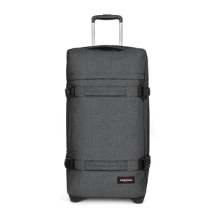 Valise moyenne à 2 roues avec 2 compartiments principaux et serrure TSA EASTPAK TRANSIT'R M EK0A5BA8 77H BLACK DENIM www.solene-maroquinerie.fr