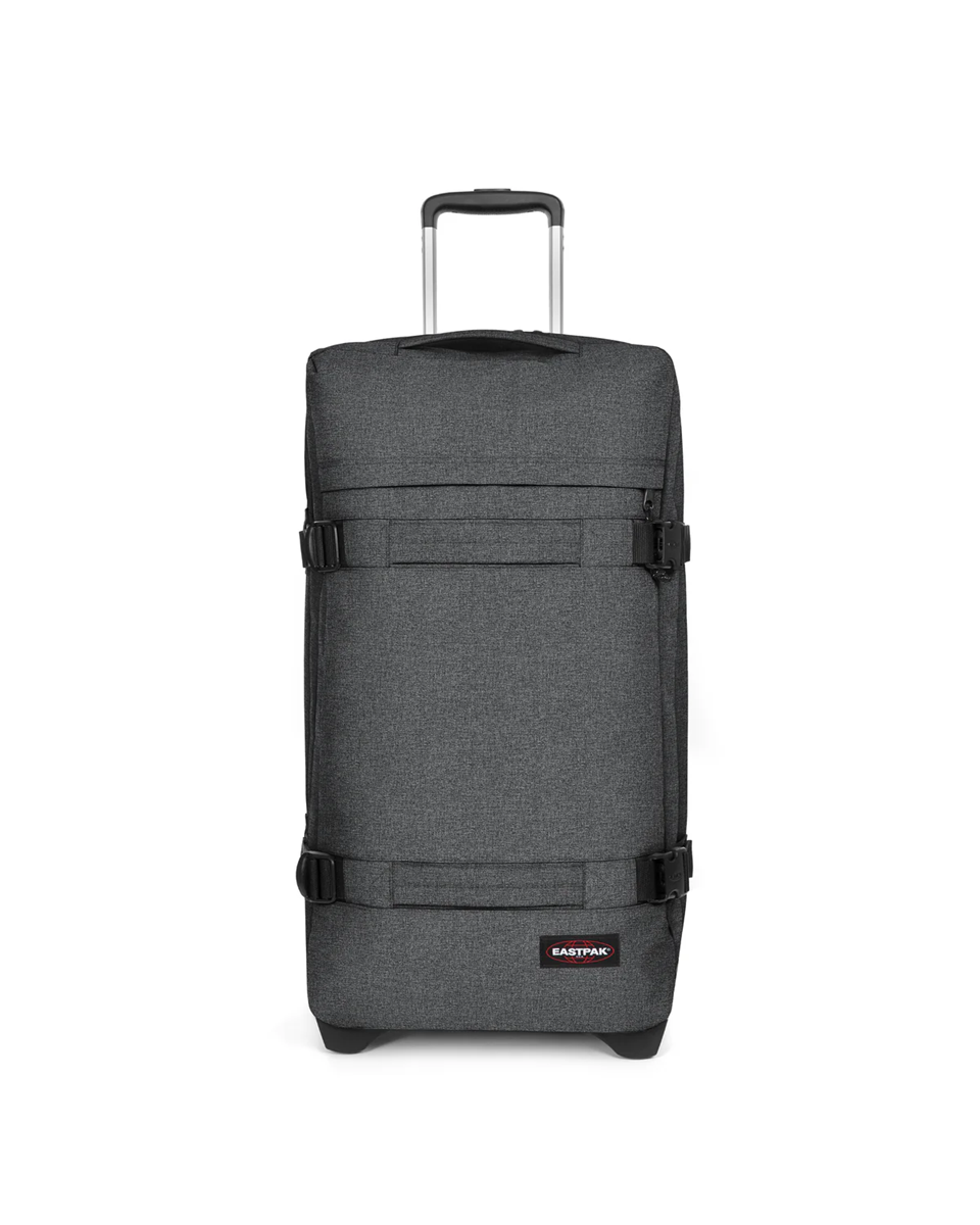 Valise moyenne à 2 roues avec 2 compartiments principaux et serrure TSA EASTPAK TRANSIT'R M EK0A5BA8 77H BLACK DENIM www.solene-maroquinerie.fr