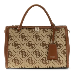 GUESS AUDREY LOGO GIRLFRIEND SATCHEL - LATTE LOGO