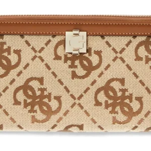 GUESS AUDREY LOGO SLG LRG ZIP AROUND - LATTE LOGO