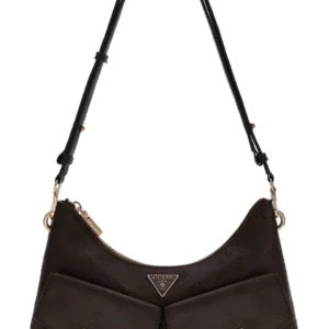 GUESS BLAKE CNVRTBL SHOULDER BAG - BROWN LOGO