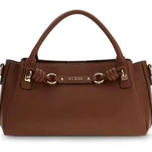GUESS CAMELIA 3 COMP SATCHEL - COGNAC
