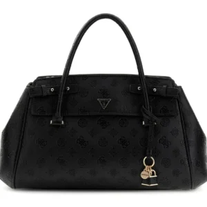 GUESS DIANA 3 COMP SATCHEL - BLACK LOGO