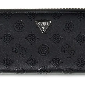 GUESS DIANA SLG LARGE ZIP AROUND - BLACK LOGO