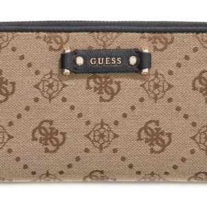 GUESS DOROTHY SLG LARGE ZIP AROUND - LATTE LOGO/BLACK