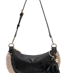 GUESS KATIE CONVERTIBLE SHOULDER BAG - BLACK