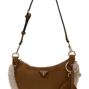 GUESS KATIE CONVERTIBLE SHOULDER BAG - COGNAC