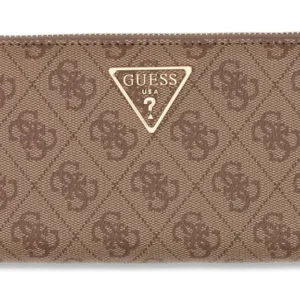 GUESS LAUREL II SLG LARGE ZIP AROUND - LATTE LOGO