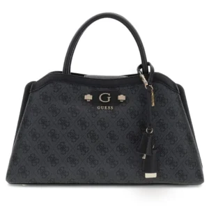 GUESS LINDSEY GIRLFRIEND SATCHEL - COAL LOGO