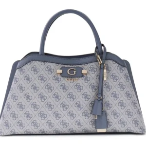 GUESS LINDSEY GIRLFRIEND SATCHEL - SLATE LOGO