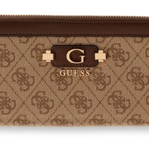 GUESS LINDSEY SLG LARGE ZIP AROUND - LATTE LOGO