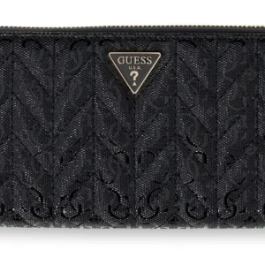 GUESS STACEY SLG LARGE ZIP AROUND - BLACK