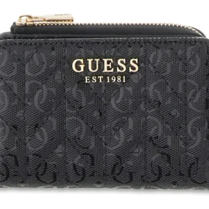 GUESS STACEY SLG ZIP ARND CARD CASE - BLACK