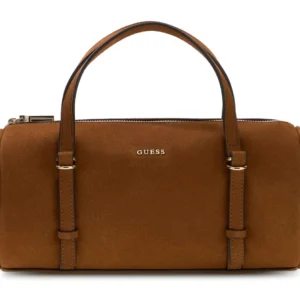 GUESS TAYLOR MINI BARREL SATCHEL - COGNAC