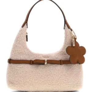 GUESS TAYLOR MINI HOBO - OFF WHITE/COGNAC