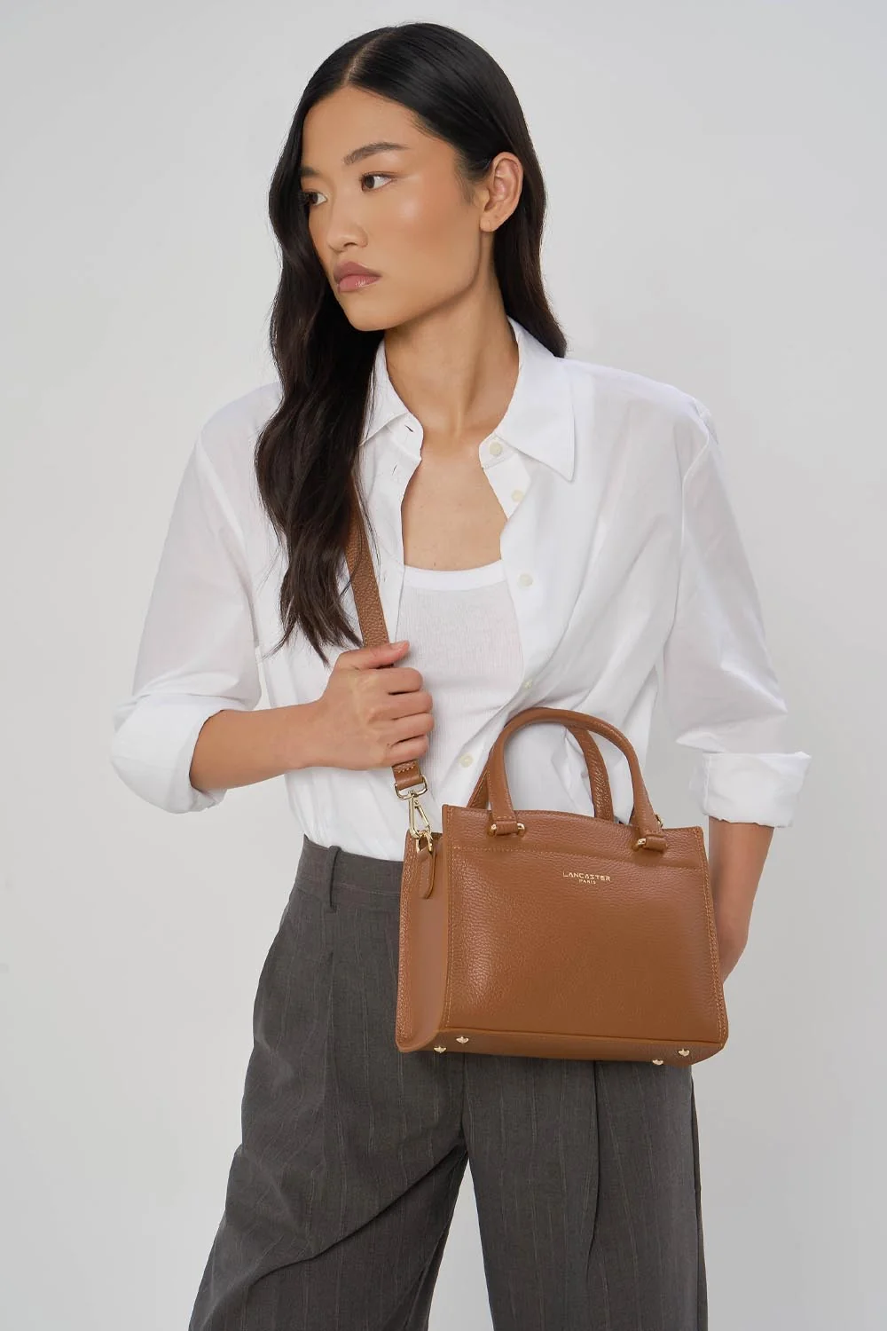 Petit sac à main - Foulonné Double DAILY - Camel - In - Orange – Image 5